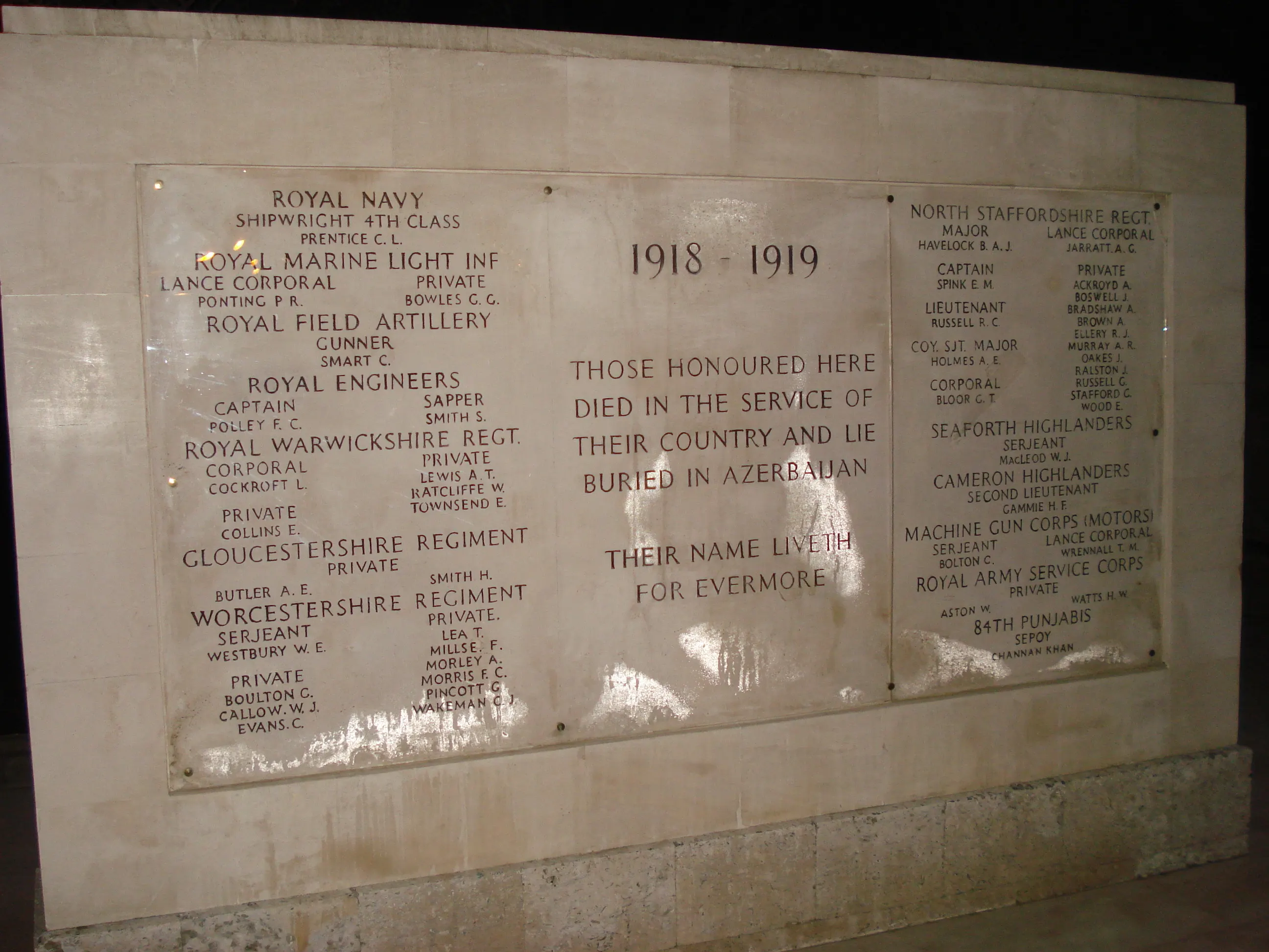 British Military Memorial in Highland Park, Baku.