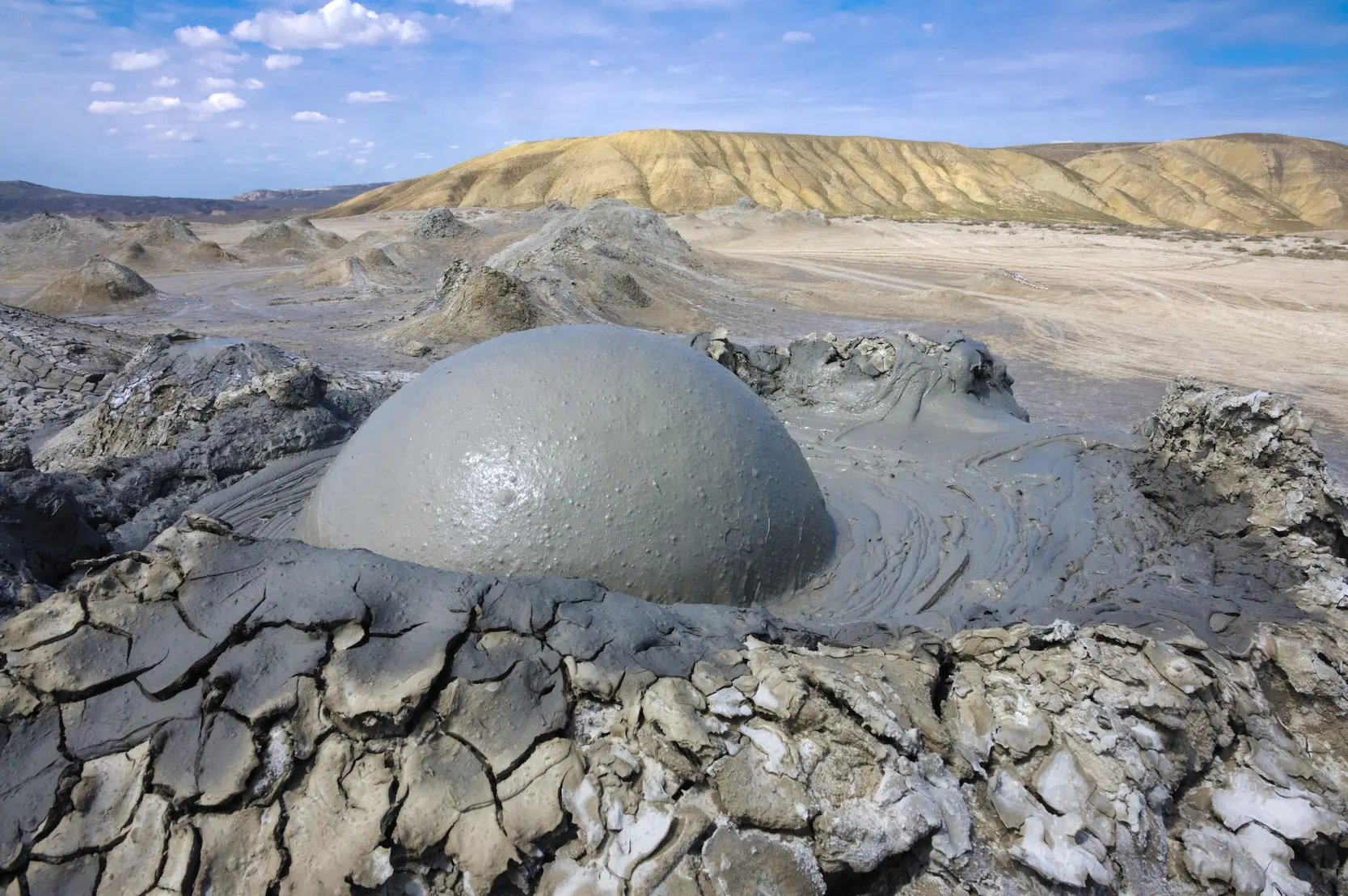 The close-up of the bubbling mud in Gobustan.