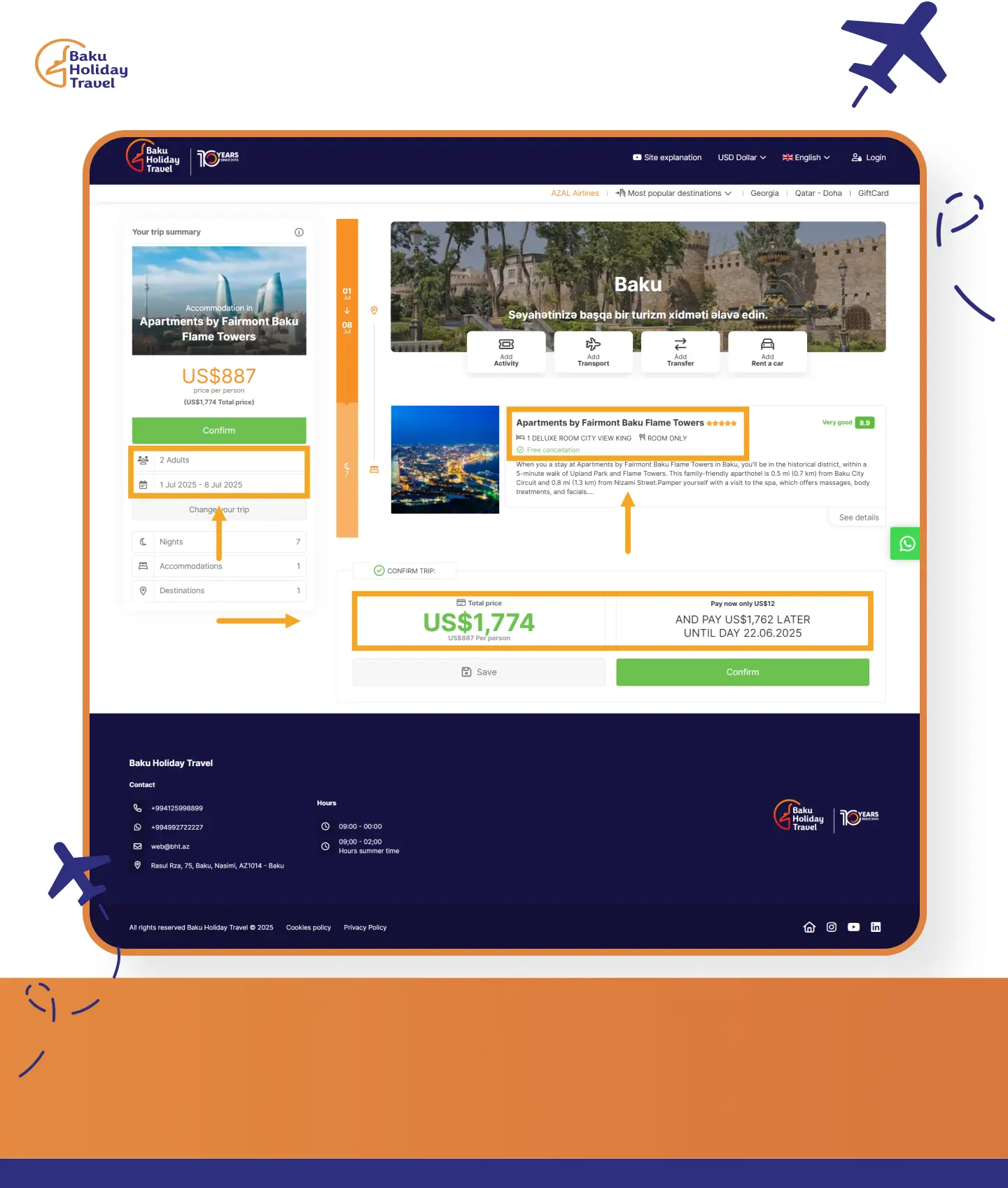 Fairmont Baku Flame Towers Deluxe King Room City View price for one week on bht.az. 