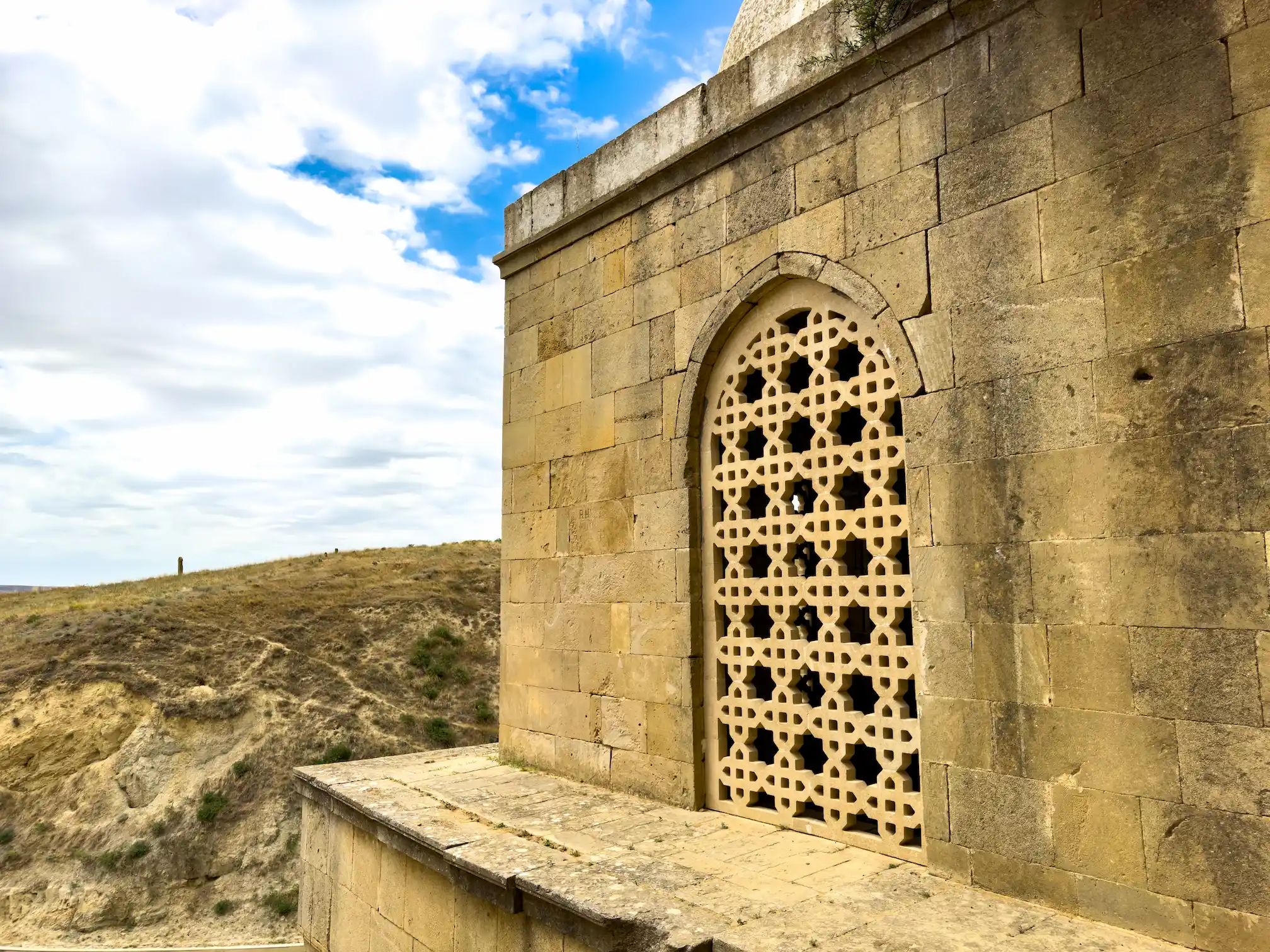Diri Baba Mausoleum’s authentic octagram star window.