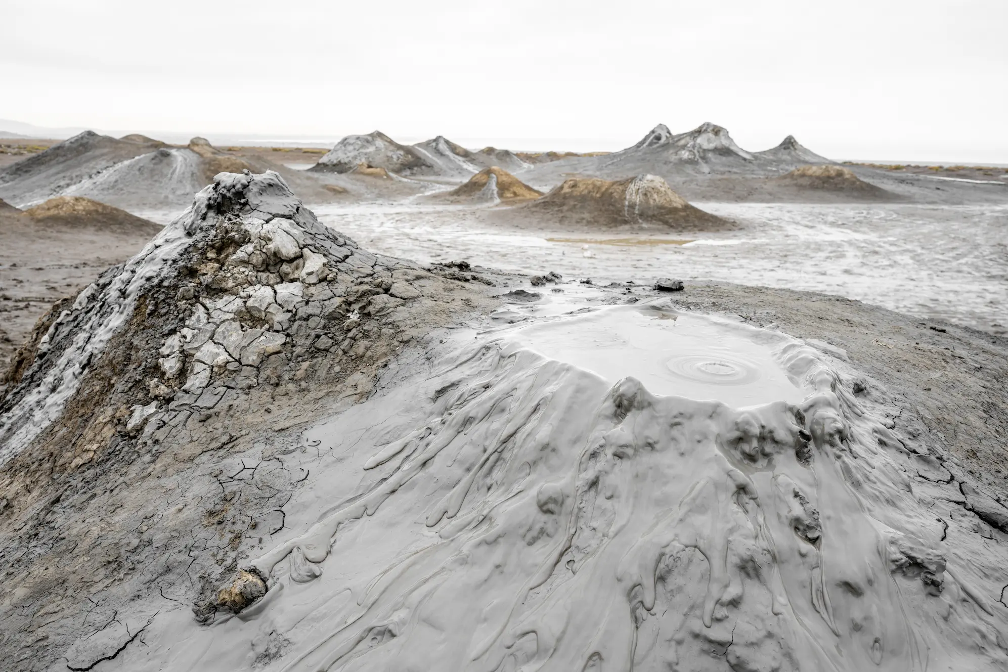 The dry lands and bubbling hills of the Gobustan Mud Volcanoes.