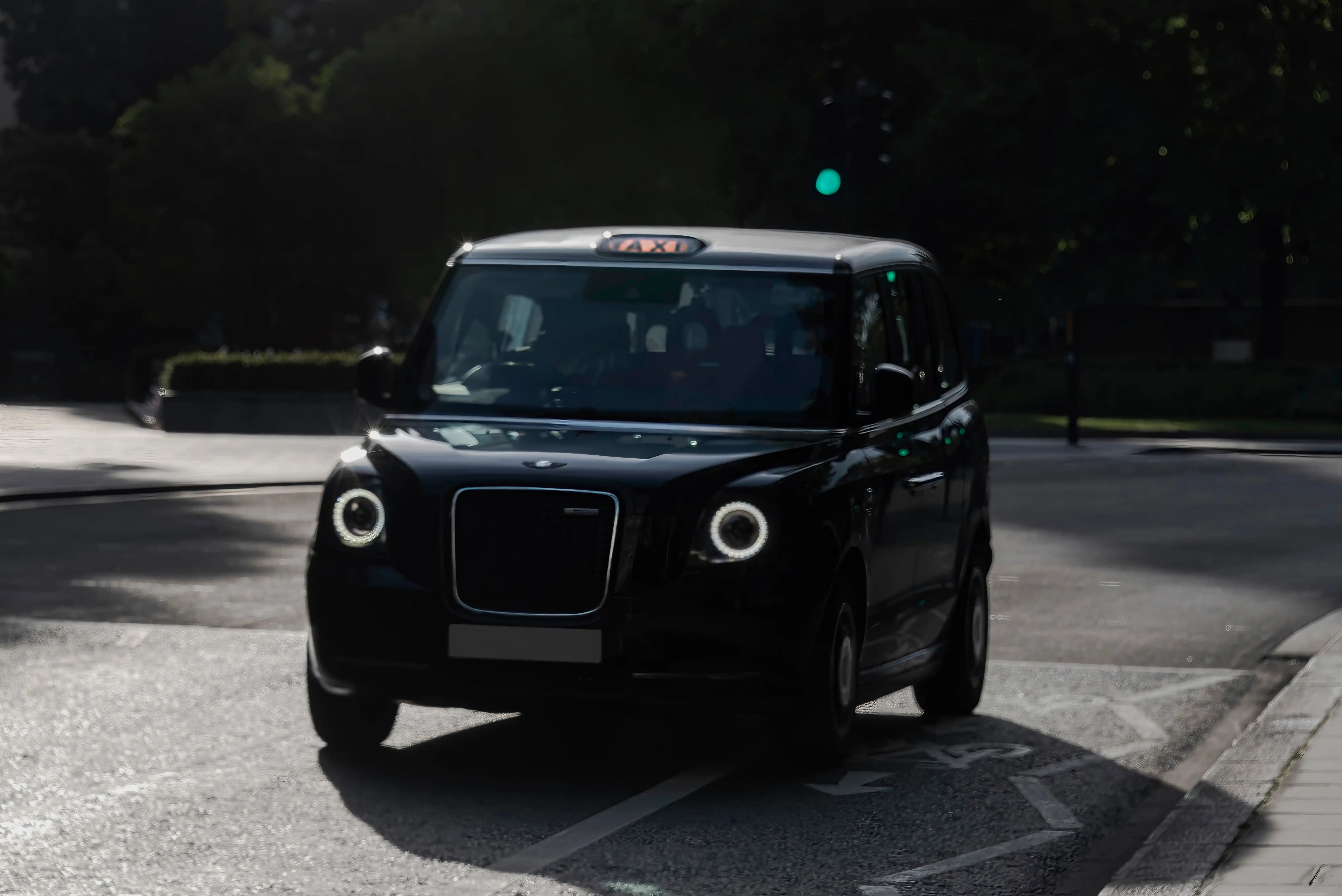 LEVC TX electric London cab on the move.