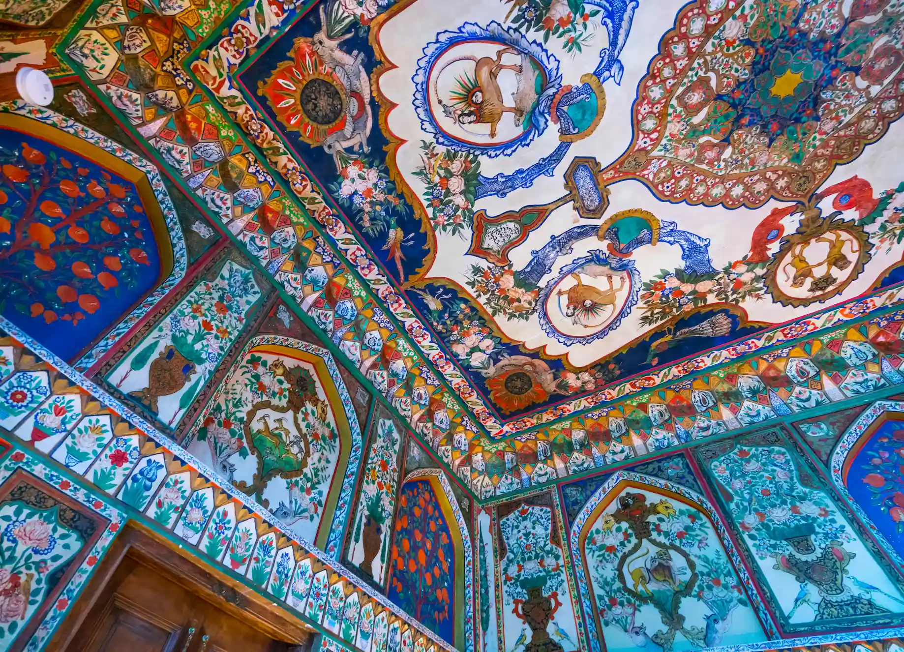 Beautiful and colorful wall paintings in Shaki Khan Palace.